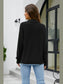 Mock Neck Dropped Shoulder Long Sleeve Sweater nicholesgifts