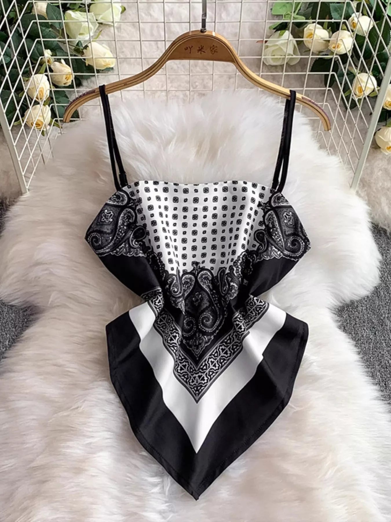 Tie Back Printed Cami and Pants Set Trendsi
