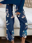 Round Neck Top and Printed Pants Lounge Set nicholesgifts