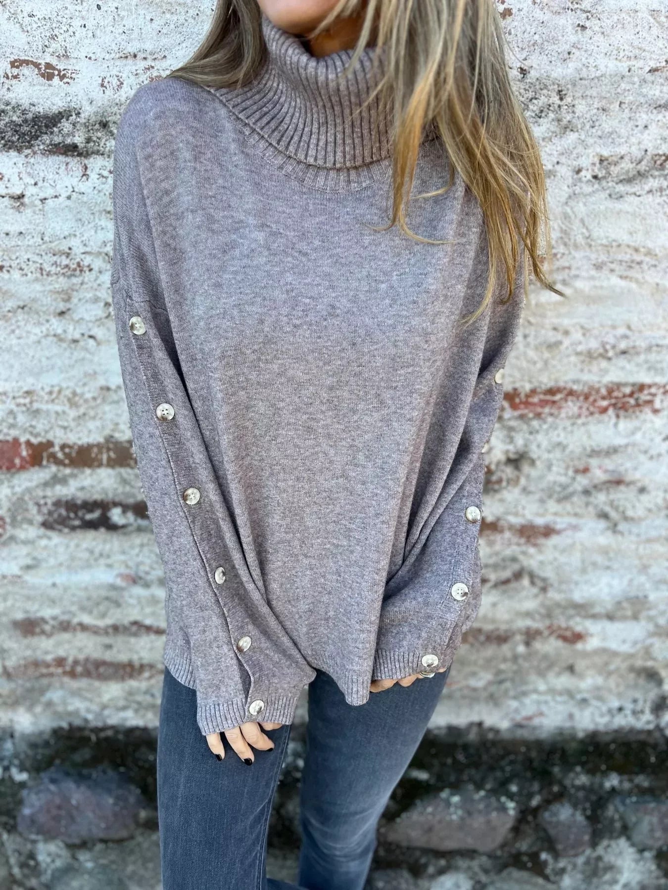 Full Size Turtleneck Long Sleeve Sweater Plus Size