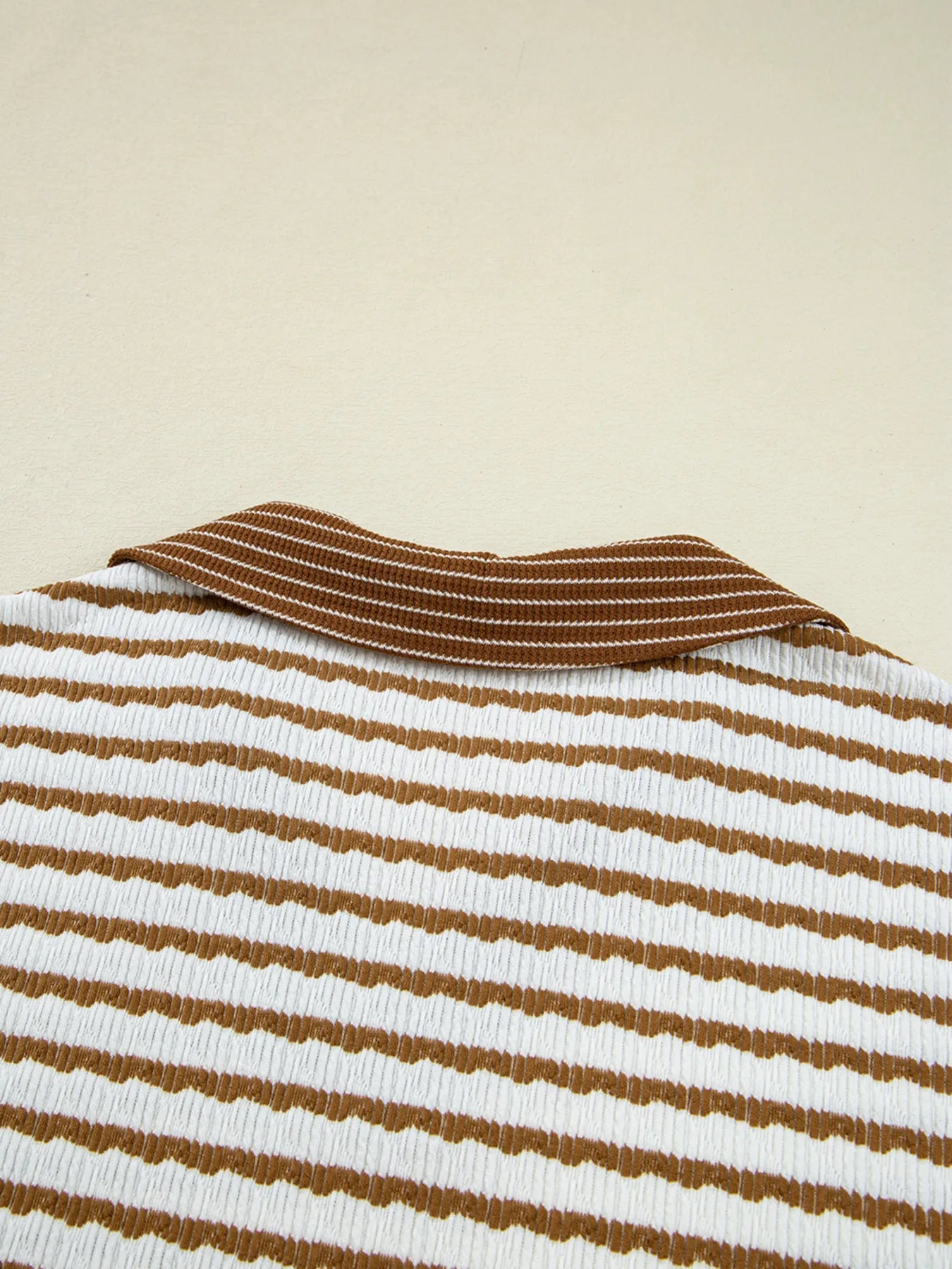 Stripe Collared Top and Drawstring Pant Set Trendsi