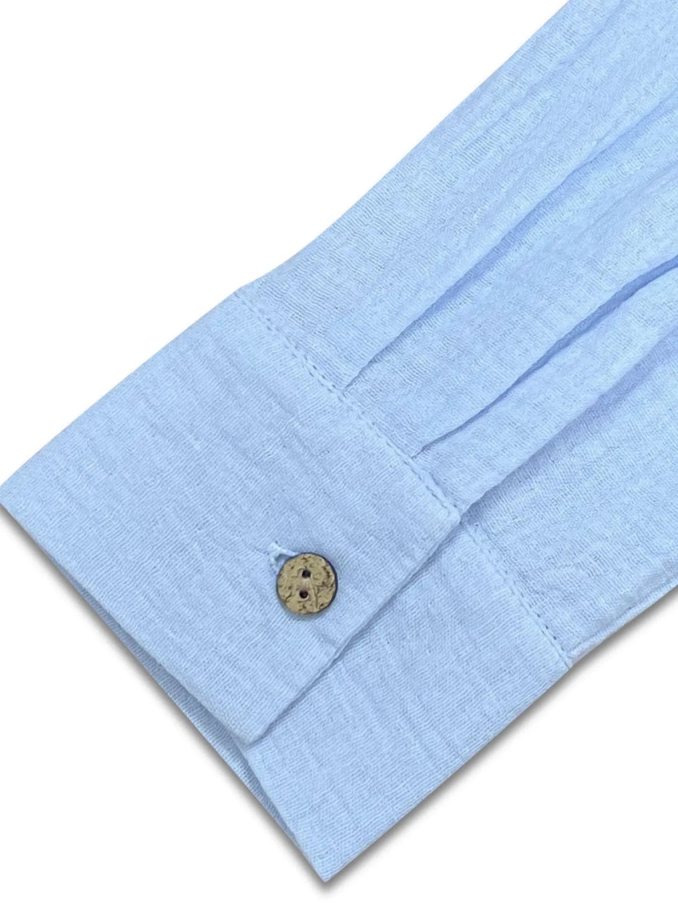 Texture Button Down Side Slit Long Sleeve Shirt NicholesGifts