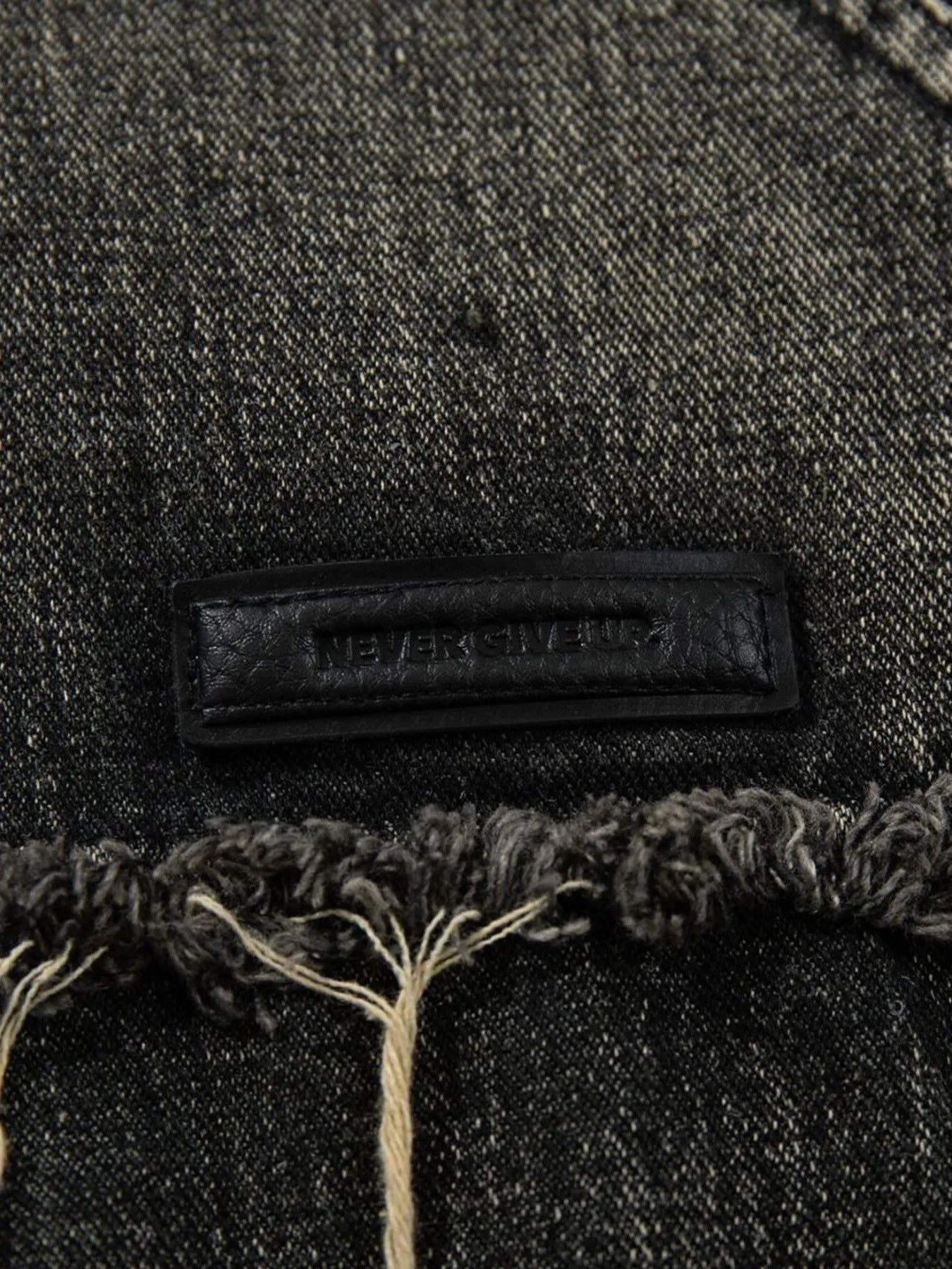 Men's Distressed Denim Patchwork Oversized Hoodie with Frayed Details NicholesGifts