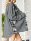 Plaid Button Down Collared Jacket nicholesgifts