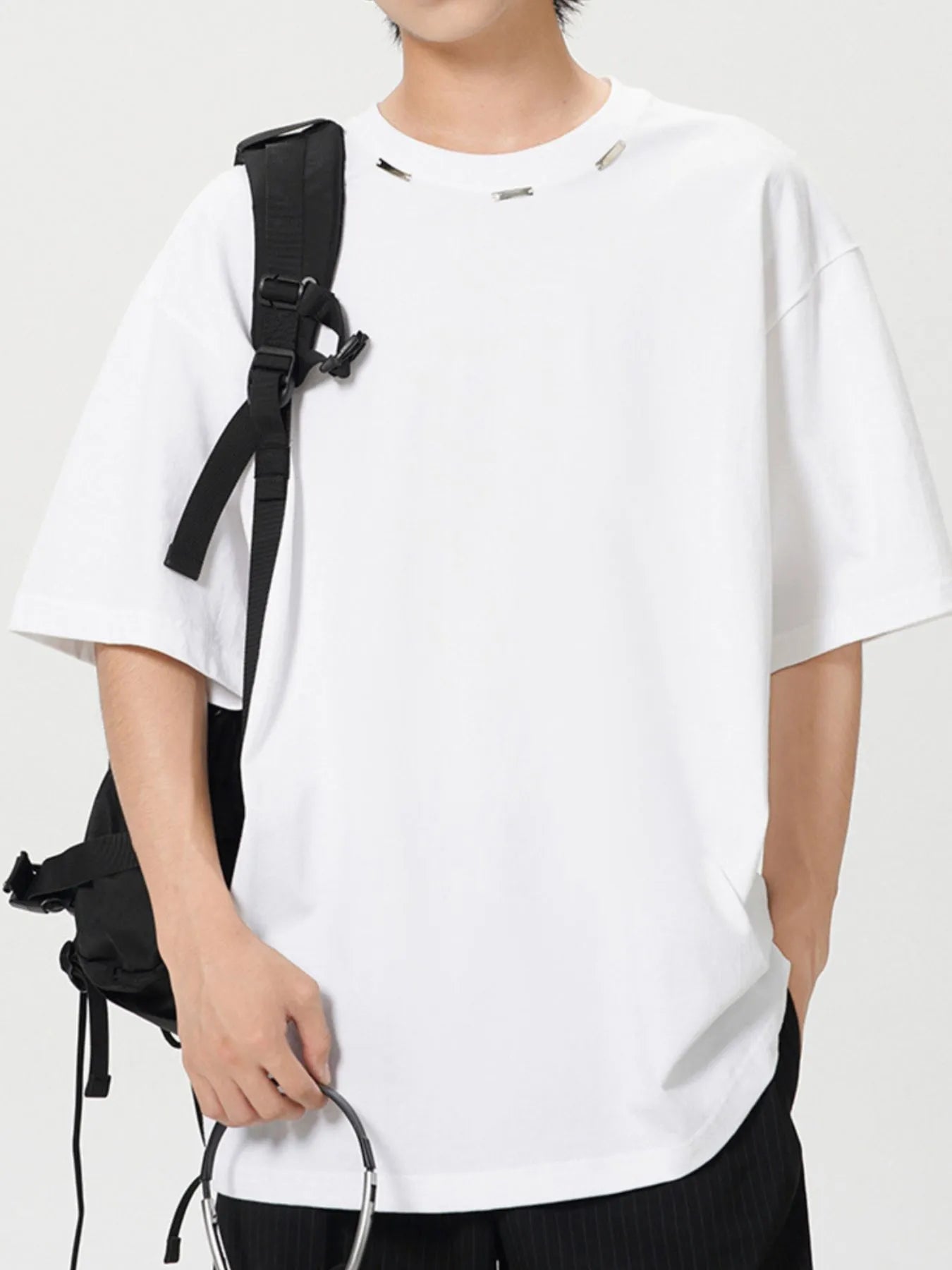 Men's Plus Size Oversized Crew Neck Short Sleeve T-Shirt Trendsi