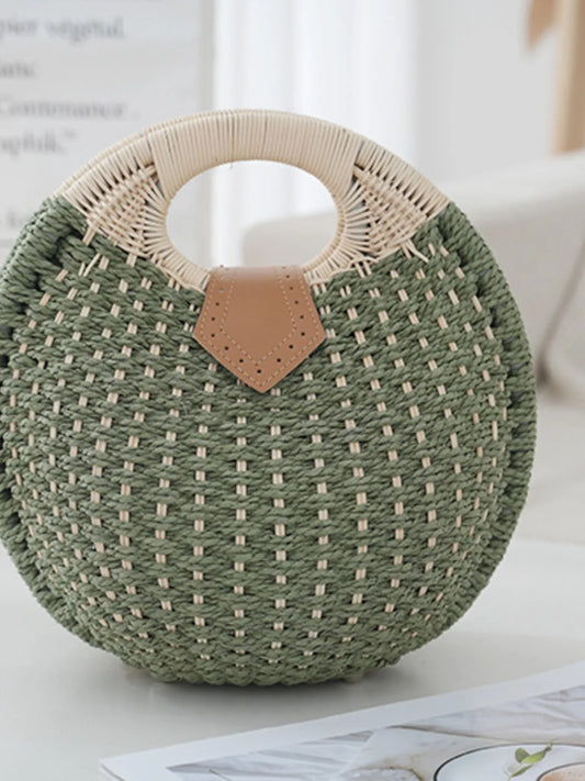 Straw Braided Round Handbag Trendsi