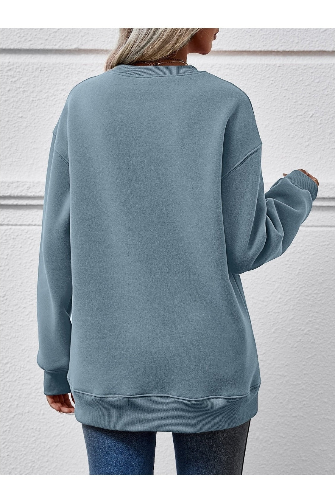 Faceless Gnomes Graphic Drop Shoulder Sweatshirt nicholesgifts