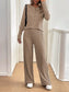 Button Detail Long Sleeve Top and Pants Set nicholesgifts