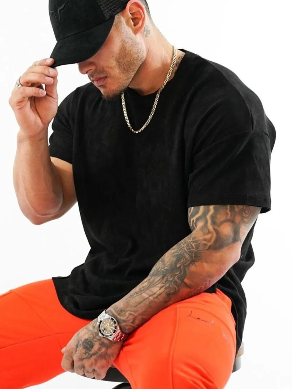 Men's Plus Size Round Neck Half Sleeve T-Shirt NicholesGifts