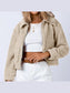 Long Sleeve Collared Neck Sherpa Jacket nicholesgifts