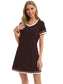 Contrast Trim Short Sleeve Lounge Dress nicholesgifts