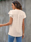 Swiss Dot Notched Flutter Sleeve Blouse nicholesgifts