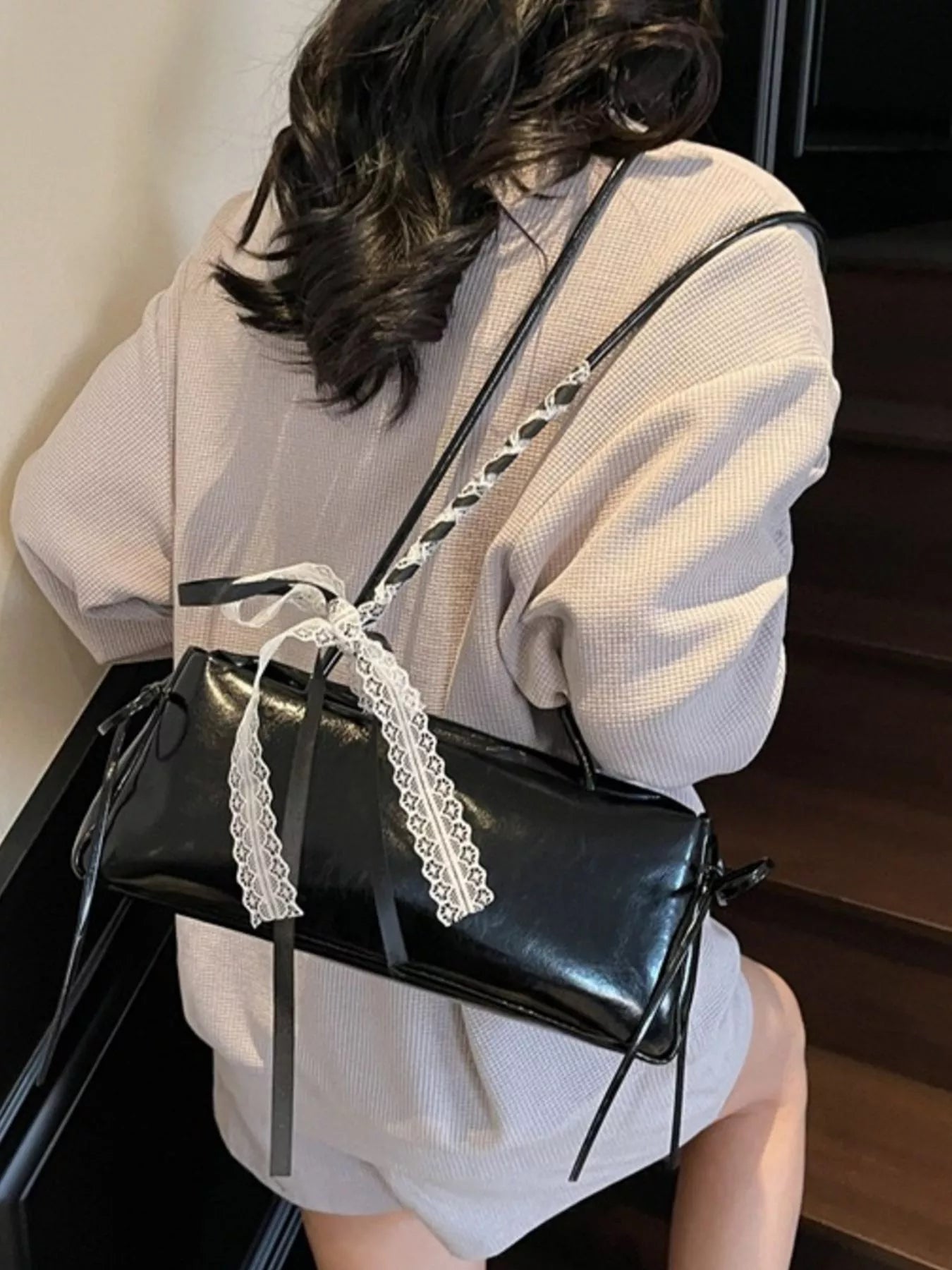 Lace Decor Shoulder Bag nicholesgifts