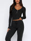V-Neck Long Sleeve Top and Pants Set nicholesgifts