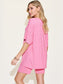 WomeBasic Bae Full Size V-Neck Drop Shoulder Short Sleeve T-Shirt and Shorts Set nicholesgifts
