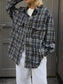 Pocketed Plaid Button Up Shacket nicholesgifts