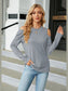 Dropped Shoulder Long Sleeve Blouse nicholesgifts
