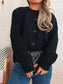 Flower Button Up Ribbed Hem Cardigan nicholesgifts