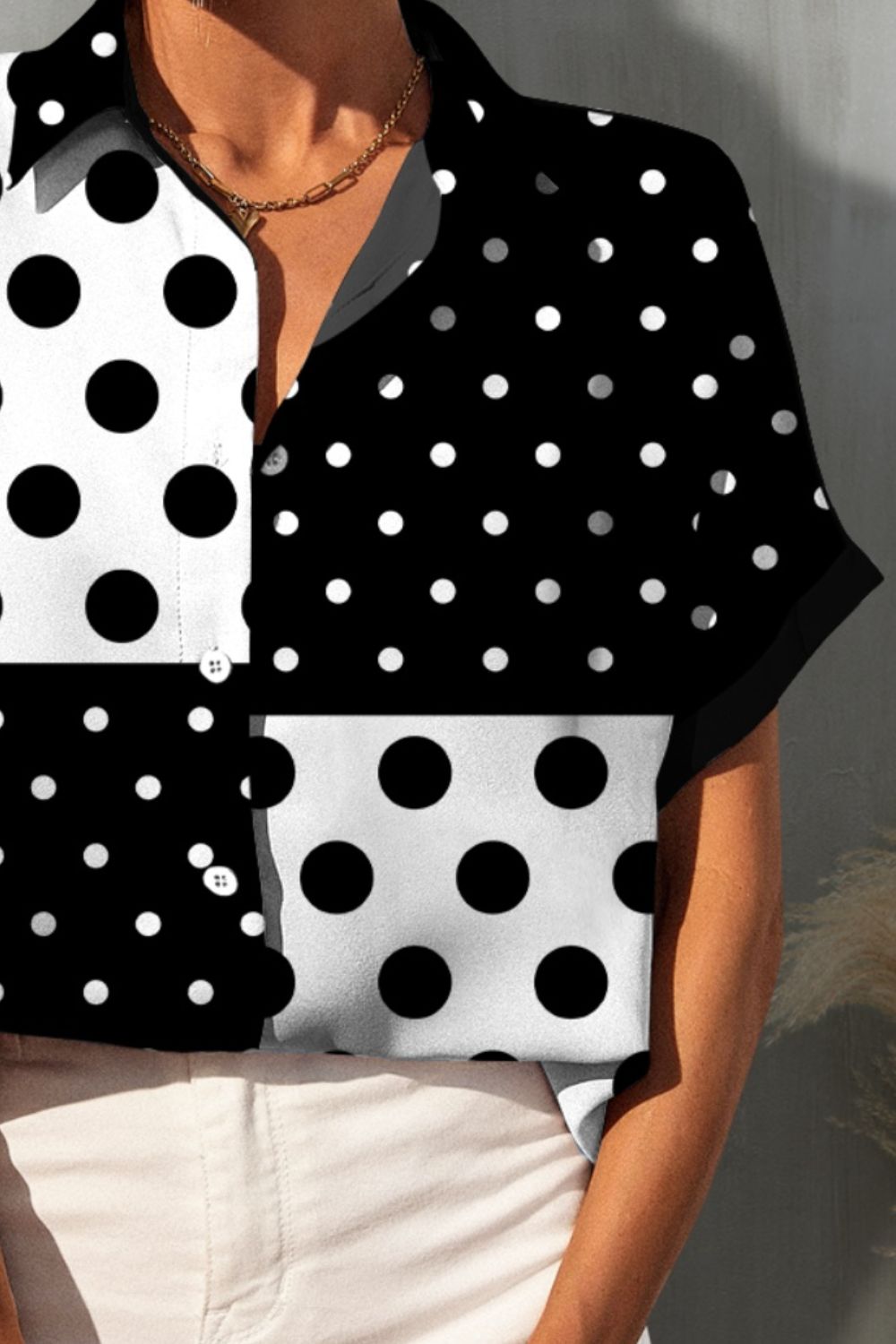 Polka Dot Short Sleeve Shirt nicholesgifts