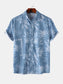 Men's Print Short Sleeve Button-Up Shirt nicholesgifts