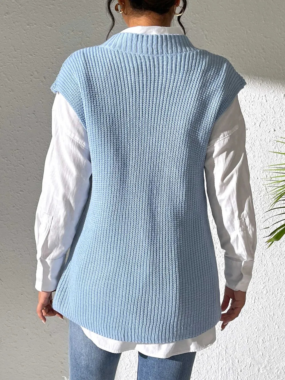 Flower V-Neck Sweater Vest nicholesgifts