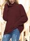 Turtleneck Drop Shoulder Long Sleeve Sweater nicholesgifts