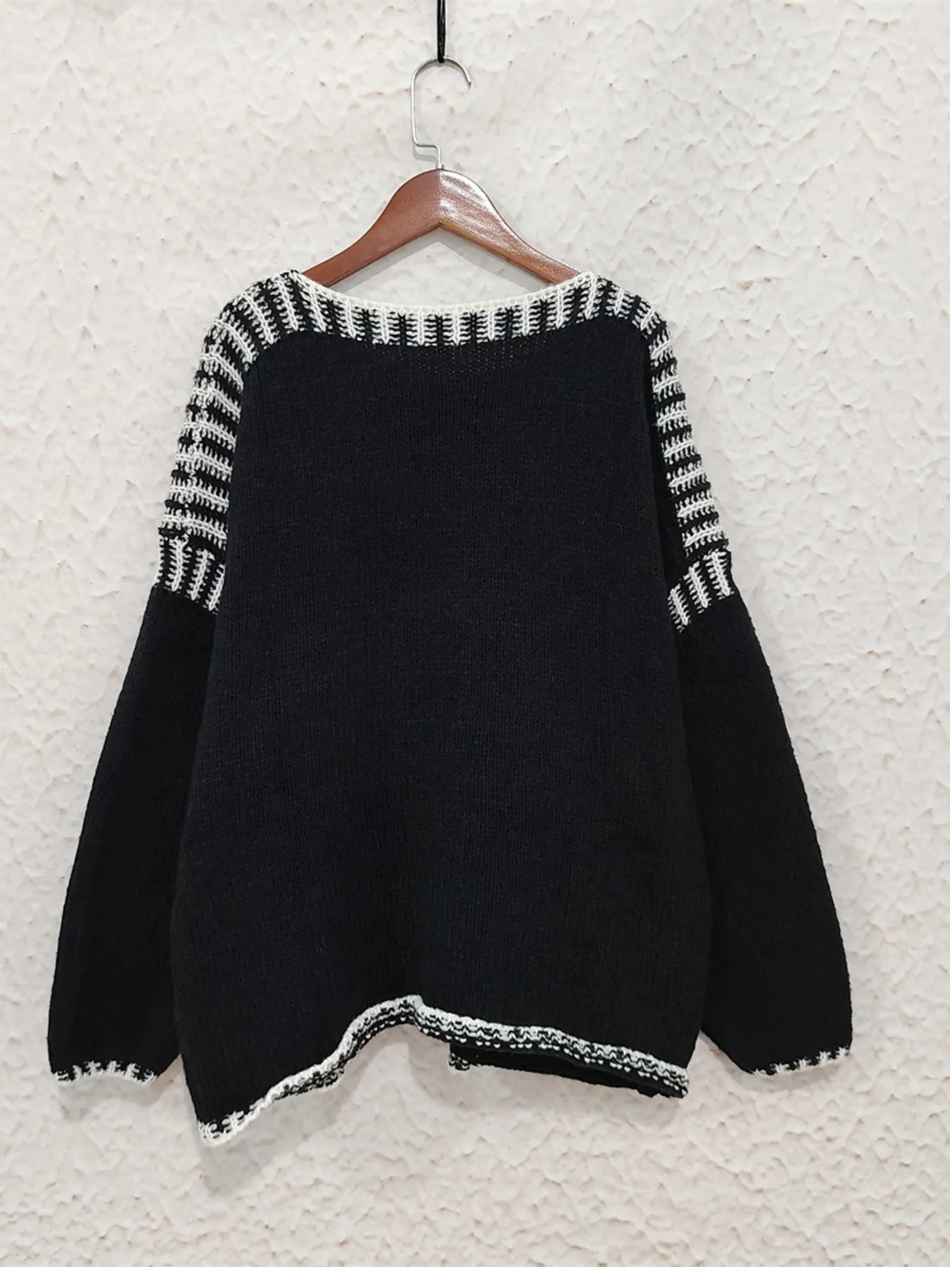 Contrast Trim Oversized Sweater