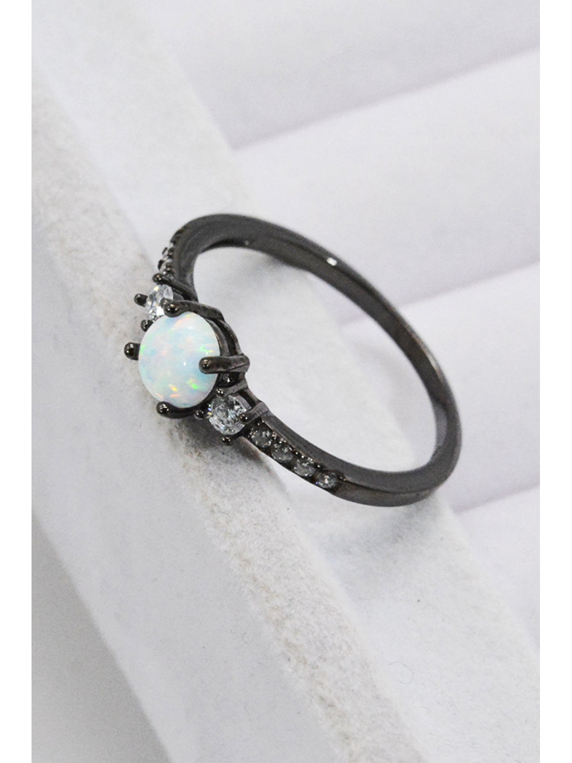 925 Sterling Silver Round Opal Ring nicholesgifts