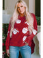 Sequin Santa Patch Round Neck Sweatshirt nicholesgifts
