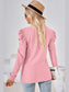 Women Round Neck Puff Long Sleeve Blouse nicholesgifts