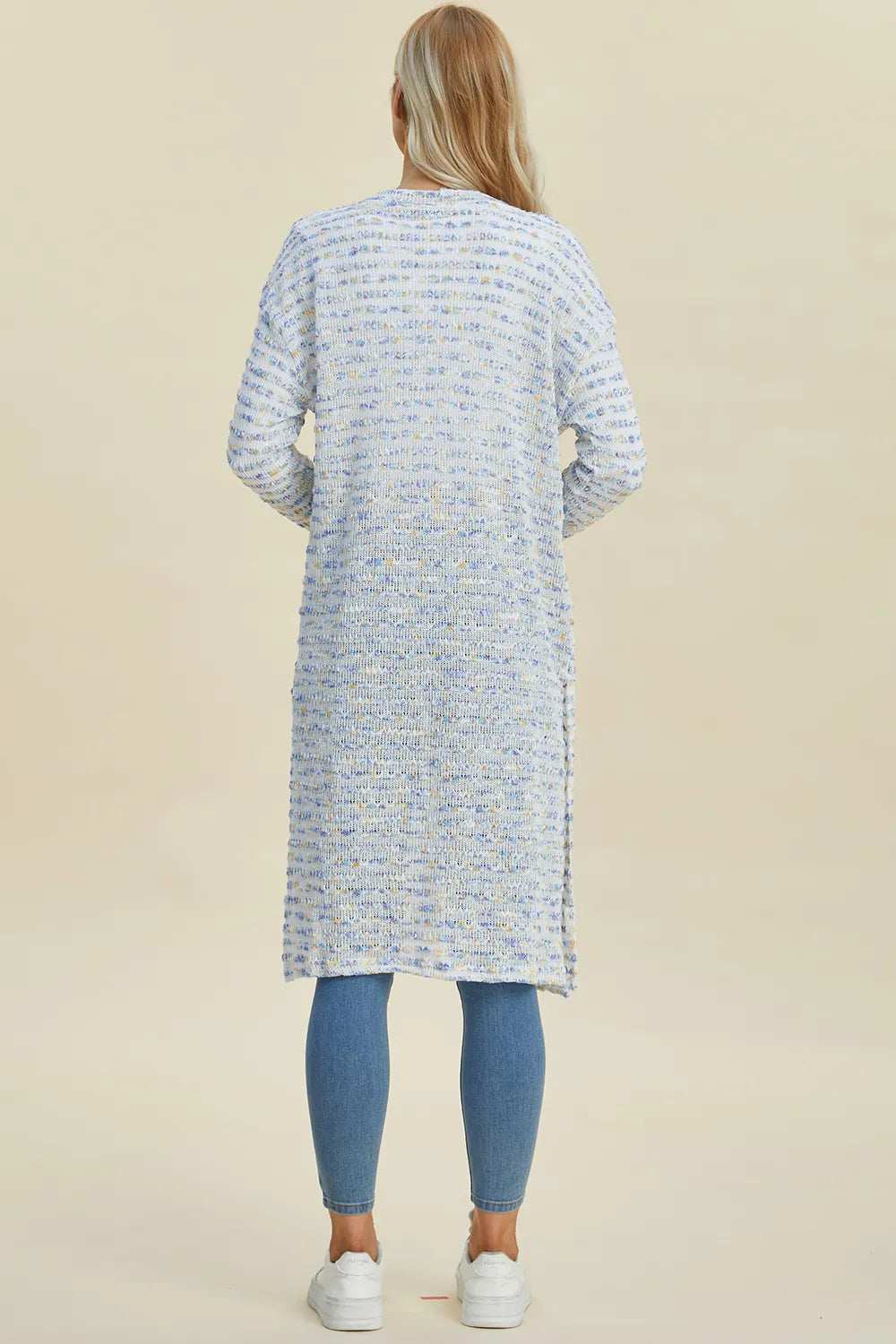 Double Take Full Size Open Front Longline Cardigan NicholesGifts