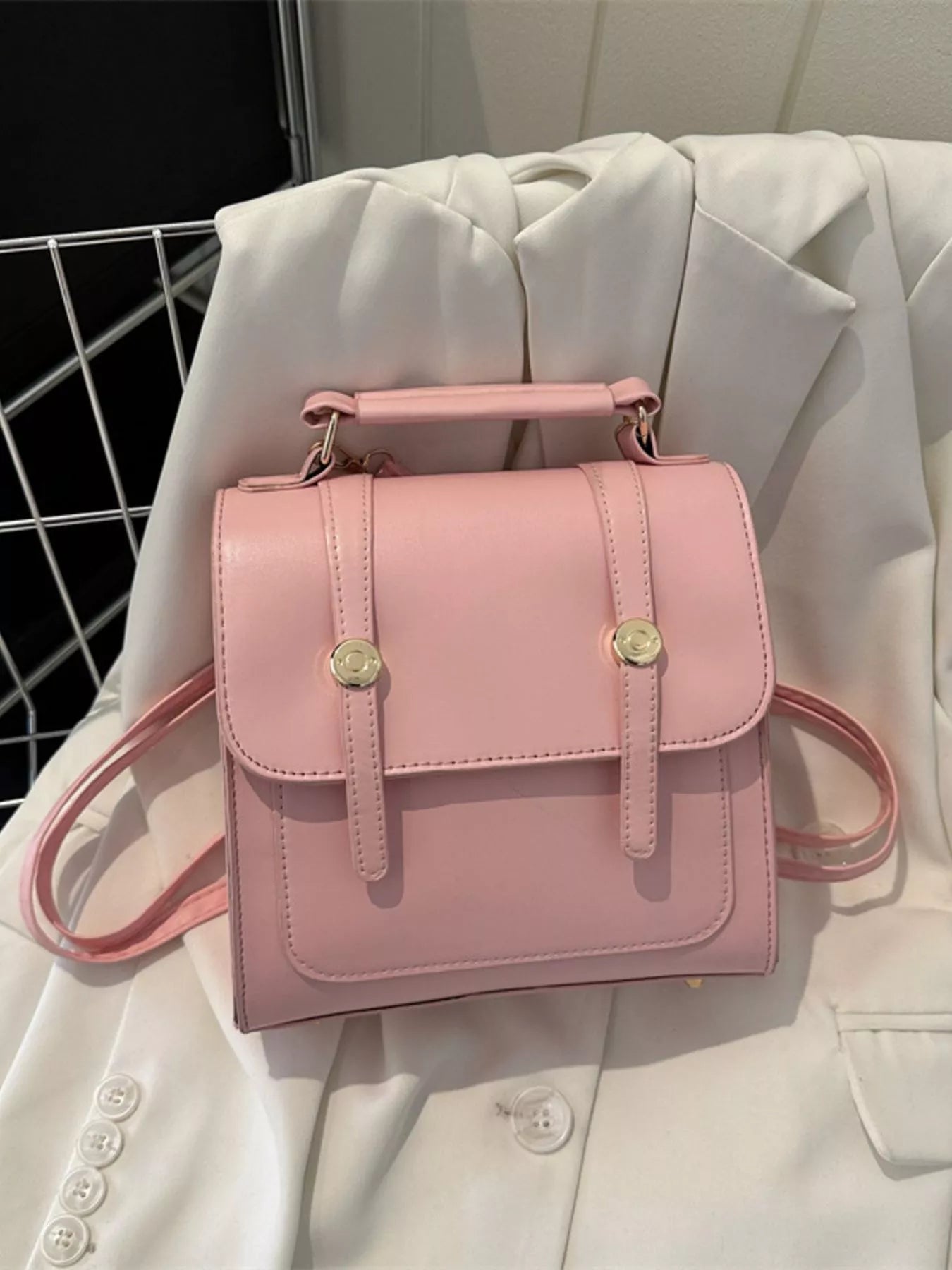 PU Leather Flap Backpack Bag nicholesgifts