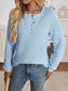 Striped Button Detail Long Sleeve Top nicholesgifts