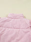 Stand Neck Flutter Sleeve Snap Button Puffer Vest nicholesgifts