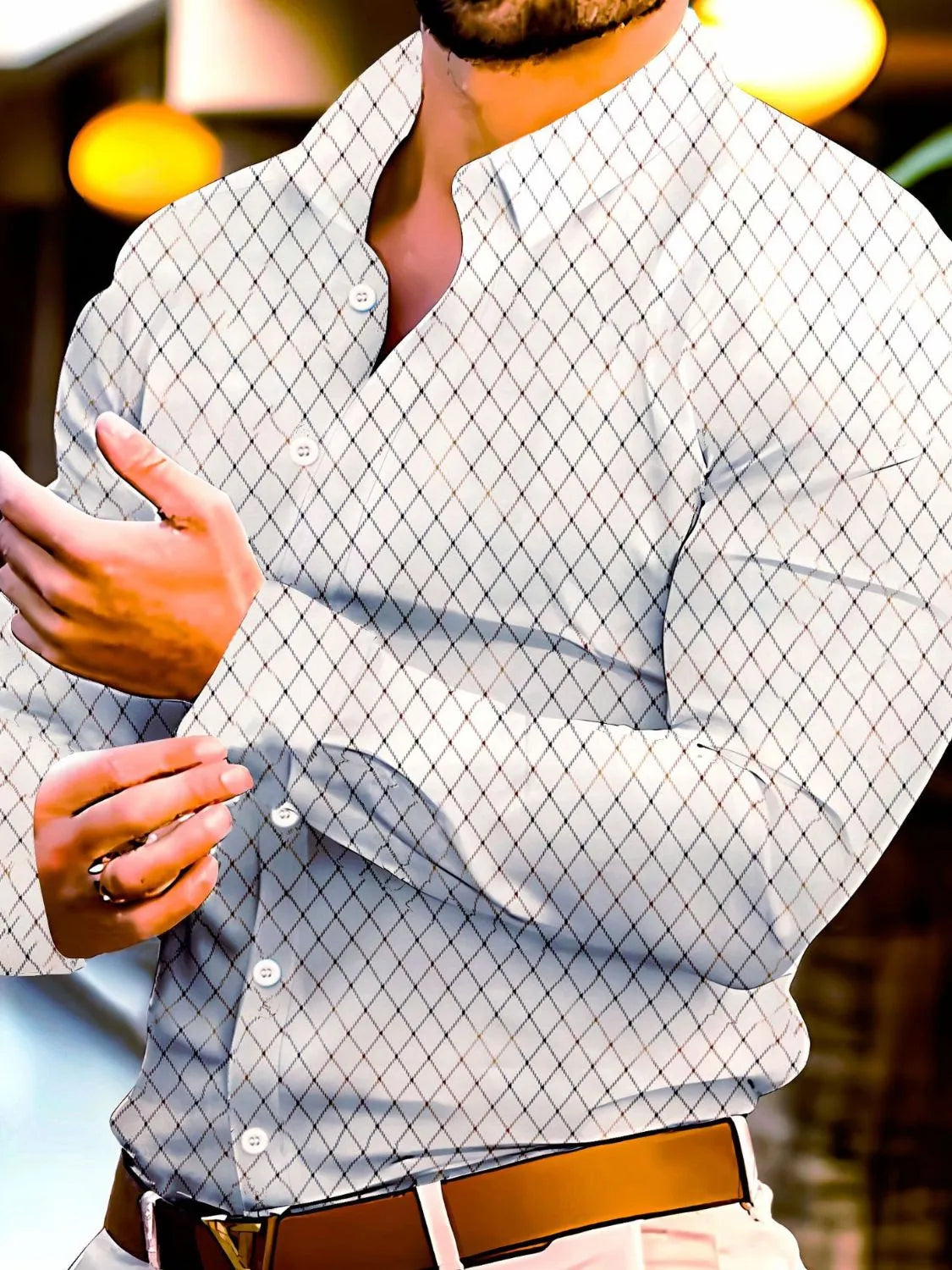 Men's Full Size Button Up Long Sleeve Shirt Plus Size NicholesGifts