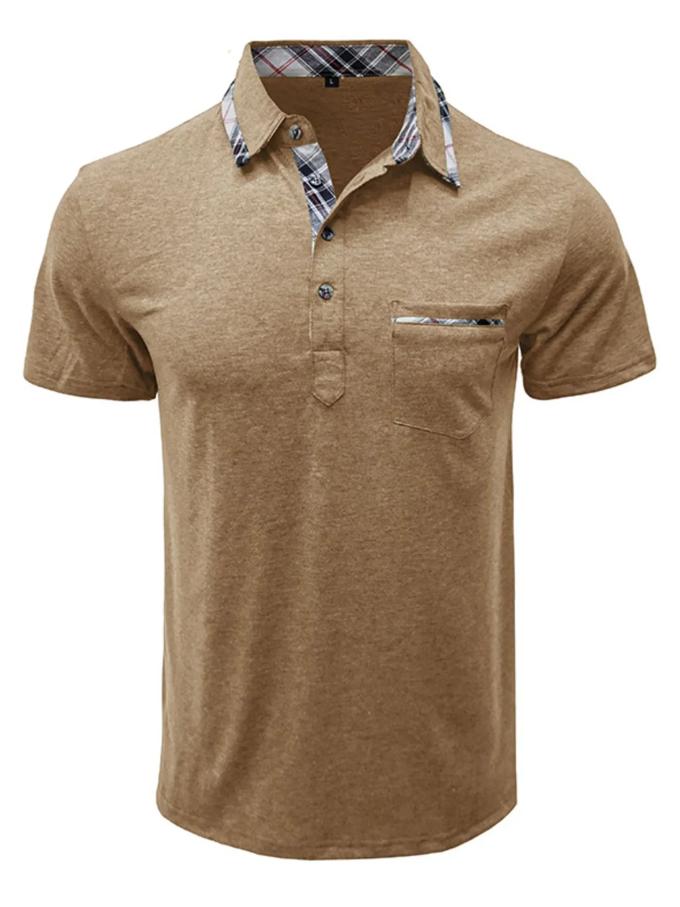 Men's Full Size Classic Plaid Collar Cotton Polo Shirt Plus Size NicholesGifts