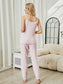 Fuzzy V-Neck Cami and Pants Lounge Set nicholesgifts