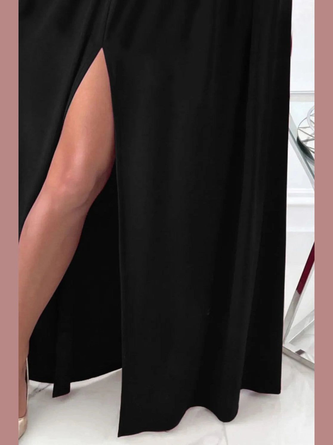 Slit Surplice Long Sleeve Maxi Dress nicholesgifts