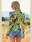 Printed Mock Neck Long Sleeve Blouse nicholesgifts