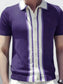 Men's Collared Neck Striped Contrast Knit Polo nicholesgifts