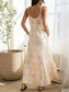 Printed Maxi Lounge Dress with Ruffled Hem nicholesgifts