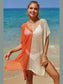 Double Take Openwork Contrast Slit Knit Cover Up nicholesgifts