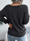 Decorative Button Cable-Knit Sweater Trendsi