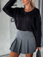 V-Neck Cable-Knit Long Sleeve Sweater nicholesgifts