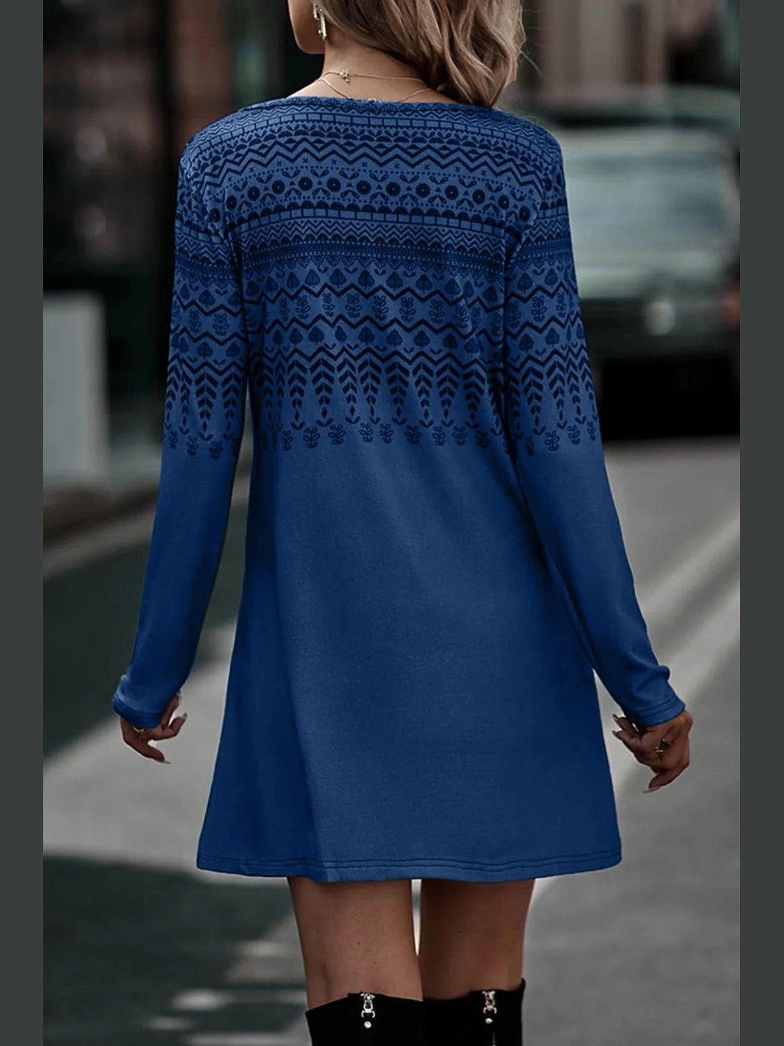 Printed Round Neck Long Sleeve T-Shirt NicholesGifts