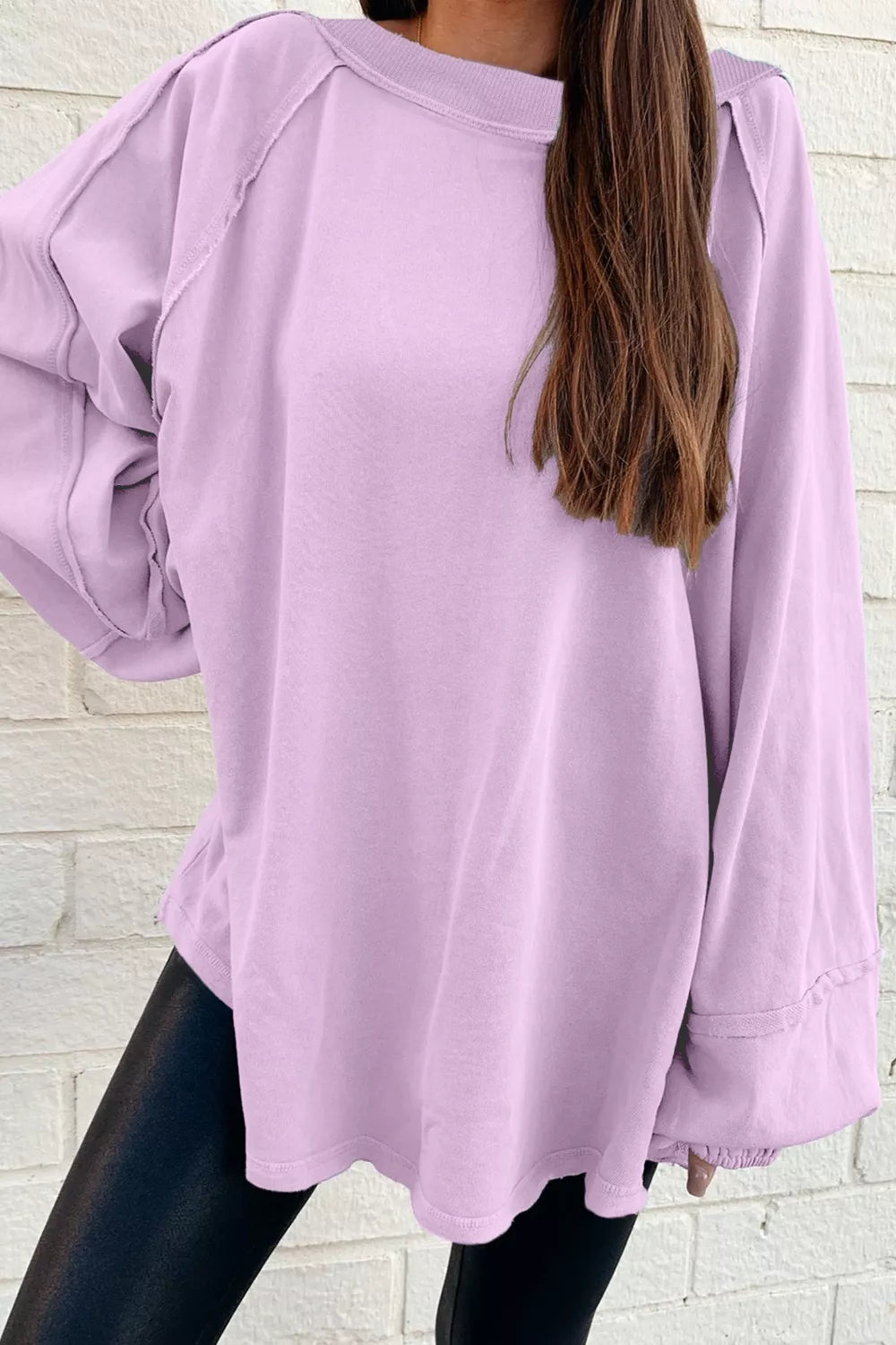 Oversized Washed Crewneck Sweatshirt nicholesgifts