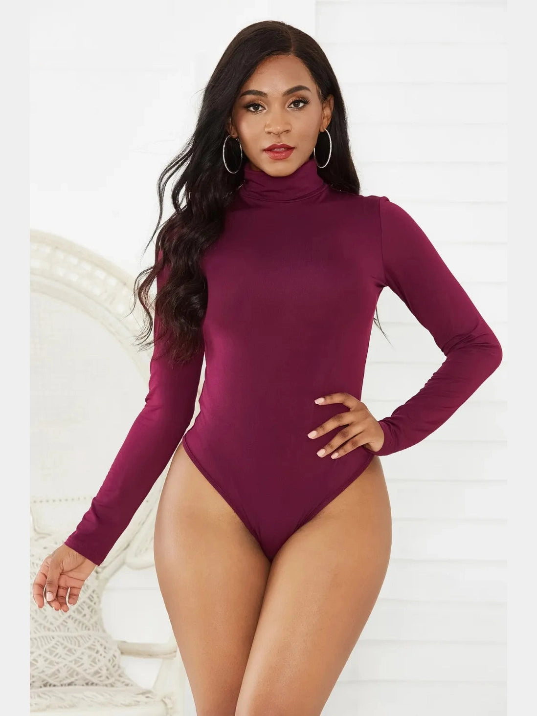 Turtleneck Long Sleeve Bodysuit nicholesgifts