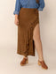 Plus Size Ruffled Slit High Rise Skirt nicholesgifts