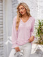 Applique V-Neck Flounce Sleeve T-Shirt nicholesgifts