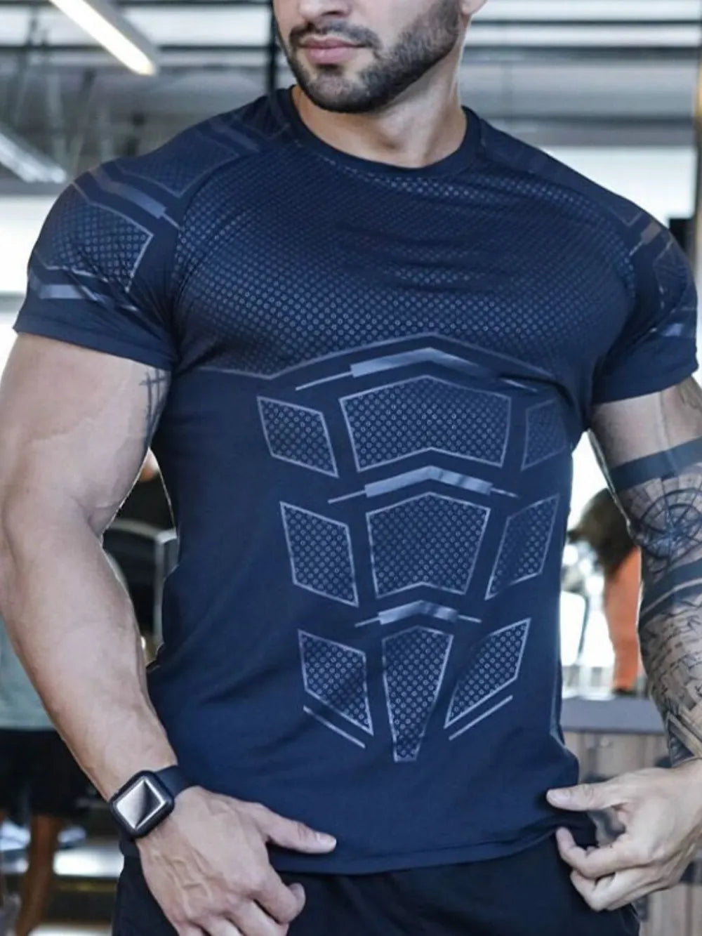 Men's Plus Size Round Neck Short Sleeve T-Shirt Trendsi